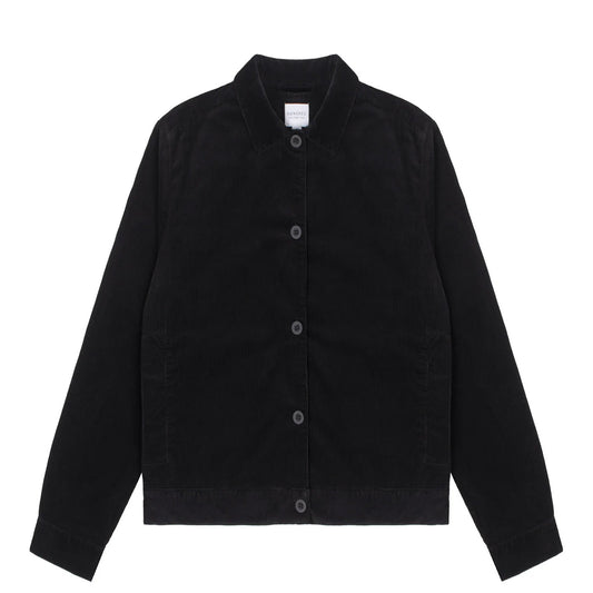 Sunspel Womens Corduroy Boxy Jacket Black