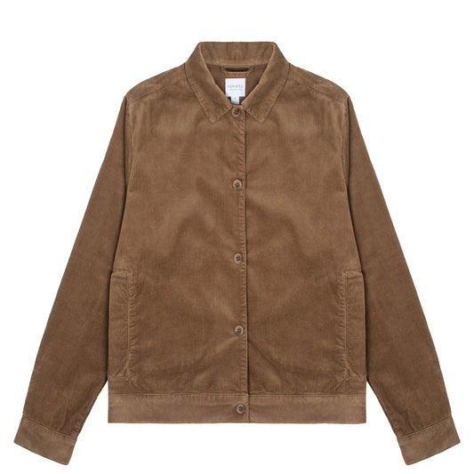 Sunspel Womens Corduroy Boxy Jacket Dark Camel