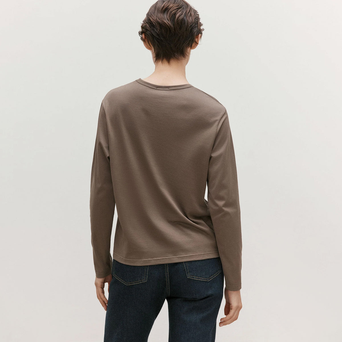 Sunspel Womens Everyday L/S T-Shirt Dark Cedar