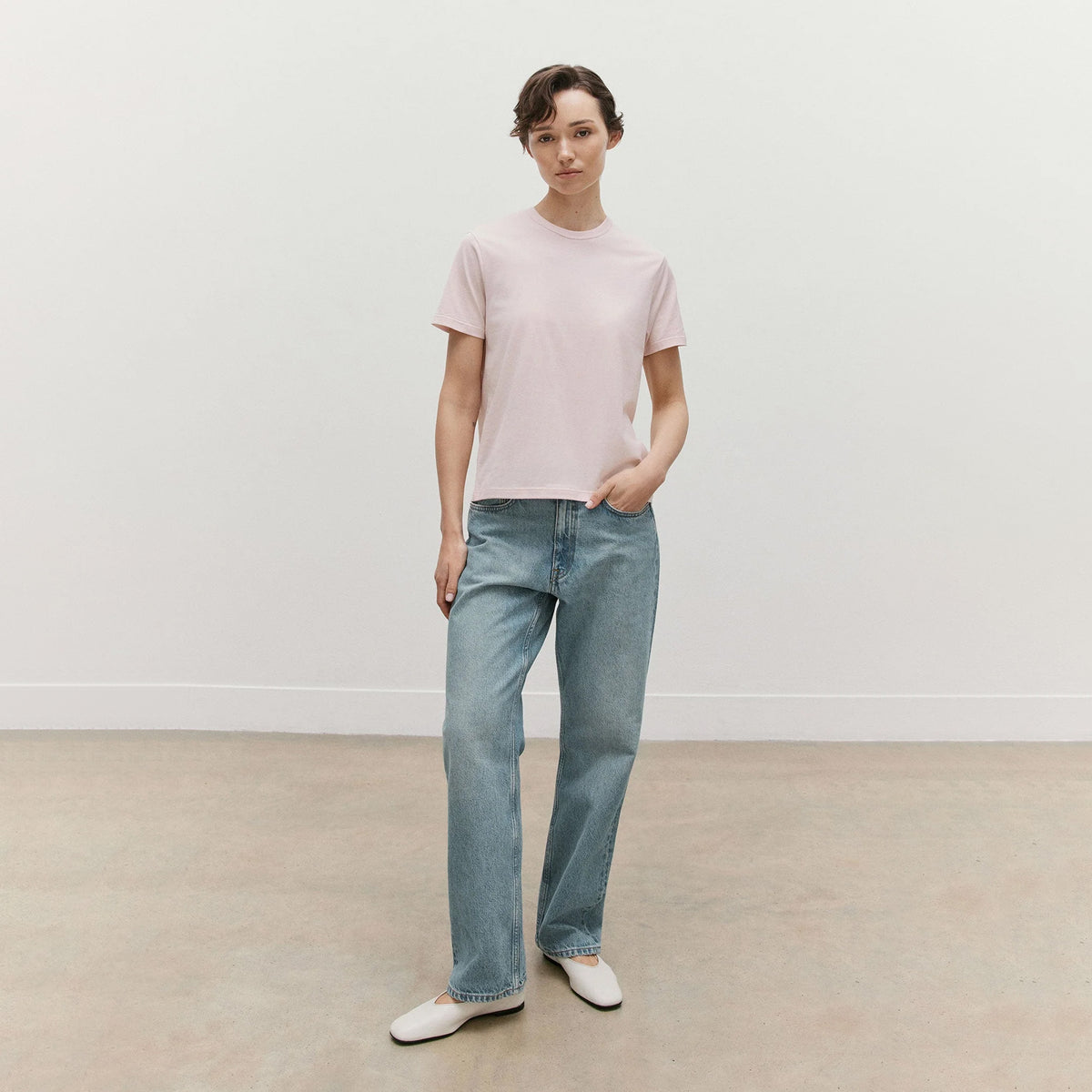 Sunspel Womens Everyday T-Shirt Cherry Blossom