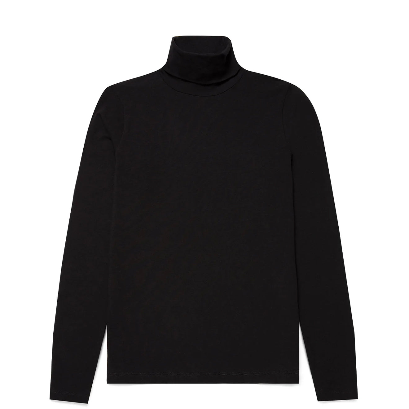 Sunspel Womens L/S Roll Neck Top Black
