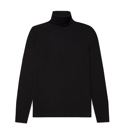Sunspel Womens L/S Roll Neck Top Black