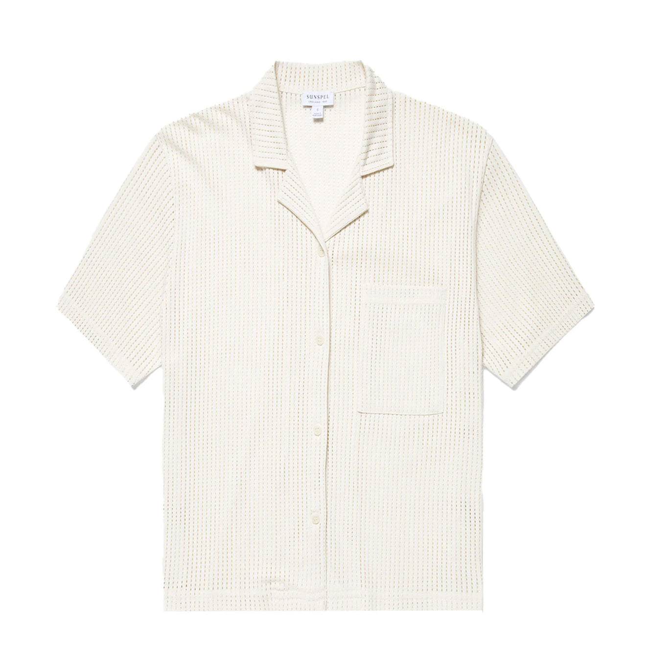 Sunspel Womens Lace Mesh Shirt Ecru