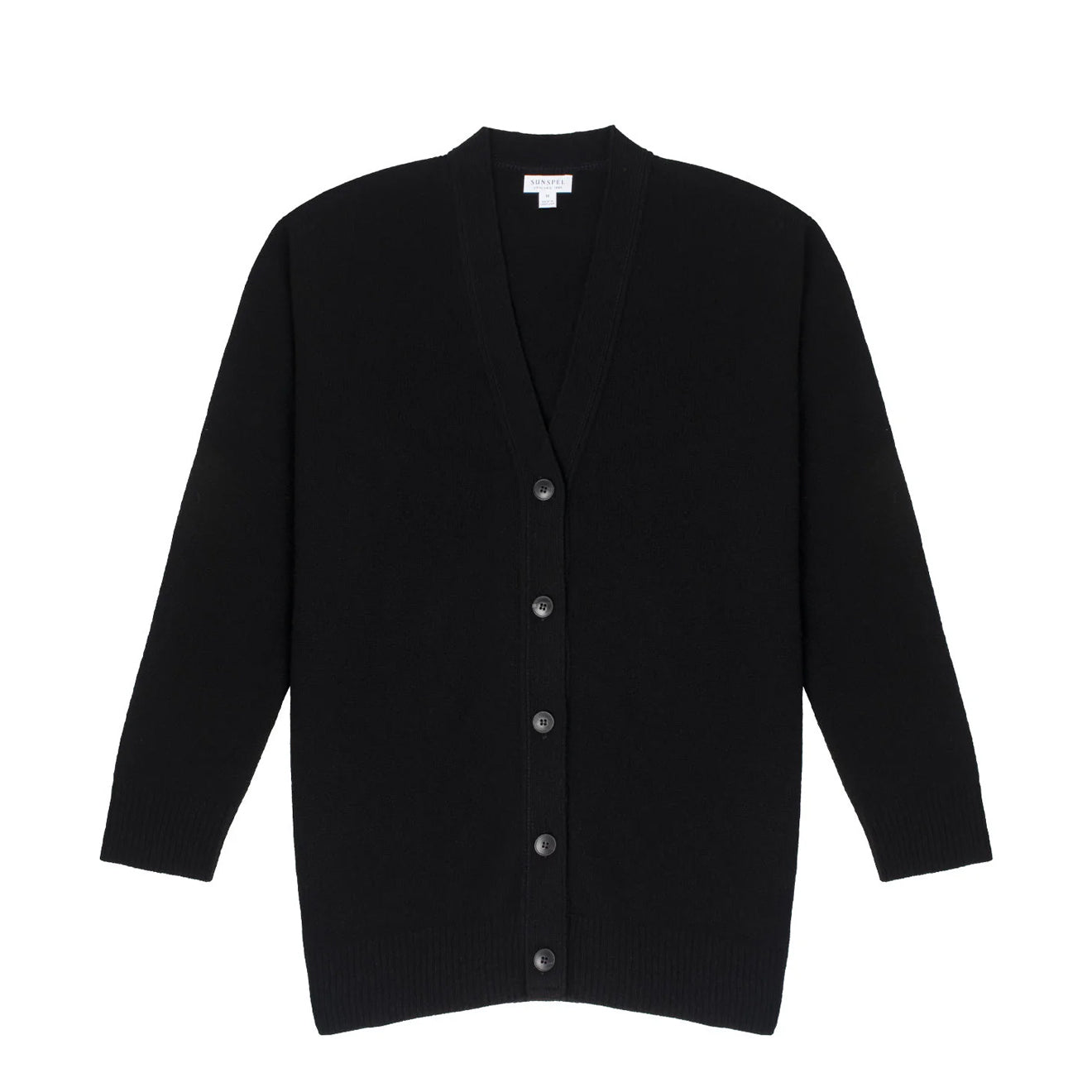Sunspel Womens Lambswool Cardigan Black