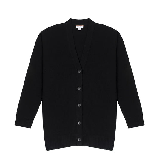 Sunspel Womens Lambswool Cardigan Black