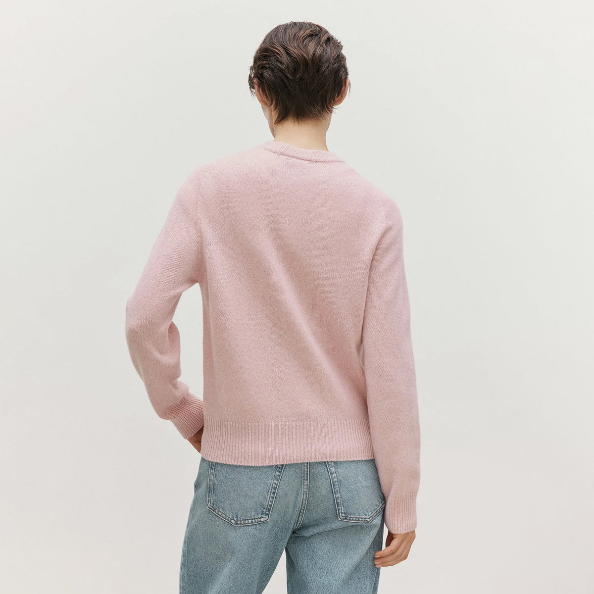 Sunspel Womens Lambswool Crew Neck Jumper Cherry Blossom