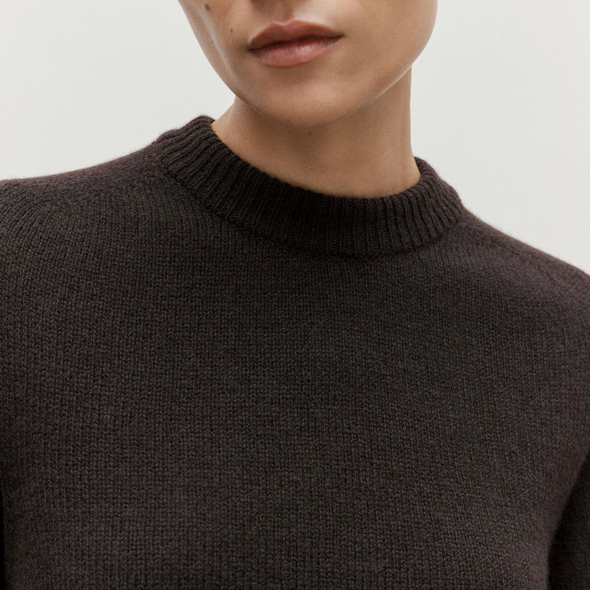 Sunspel Womens Lambswool Crew Neck Jumper Truffle