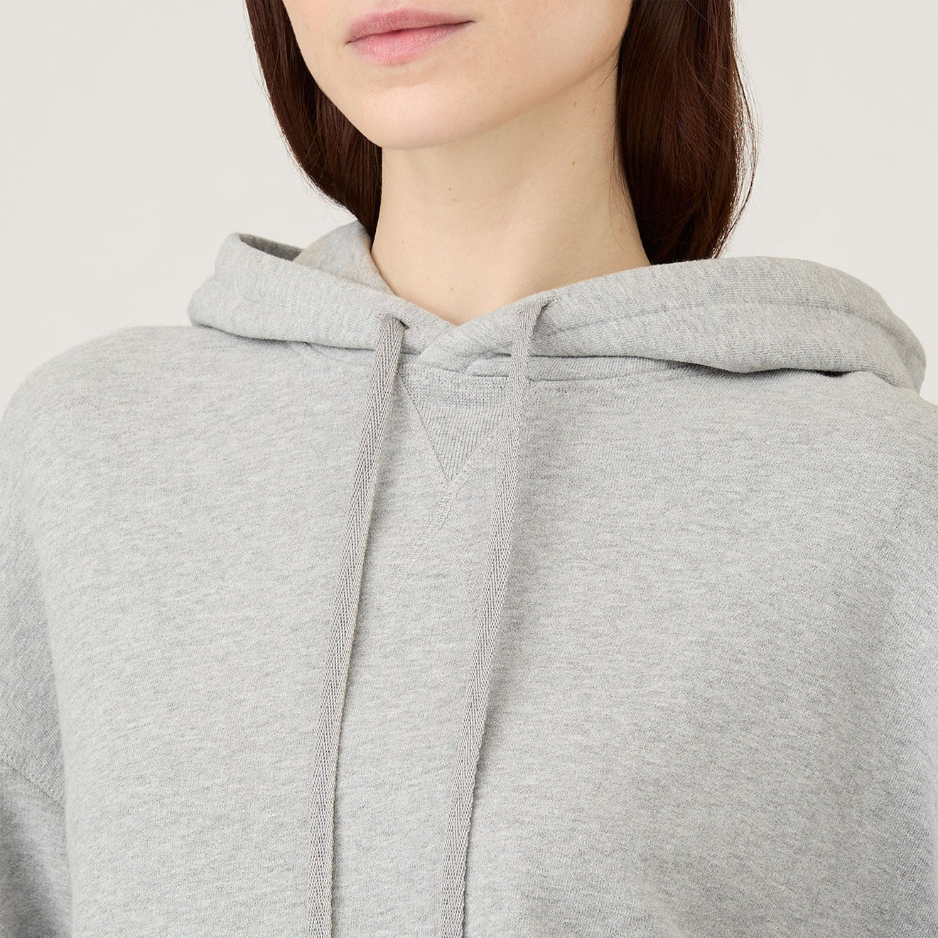Sunspel Womens Loopback Hoody Grey Melange - pam pam 