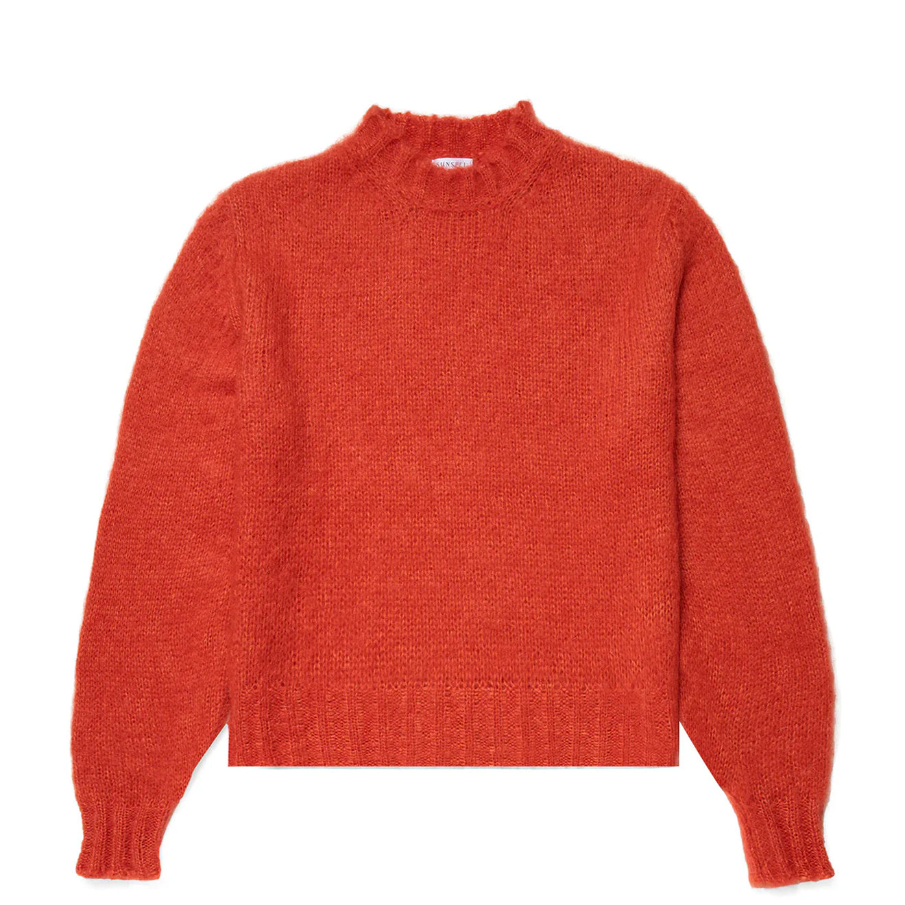 Sunspel Womens Mohair Silk Crew Neck Jumper Magma