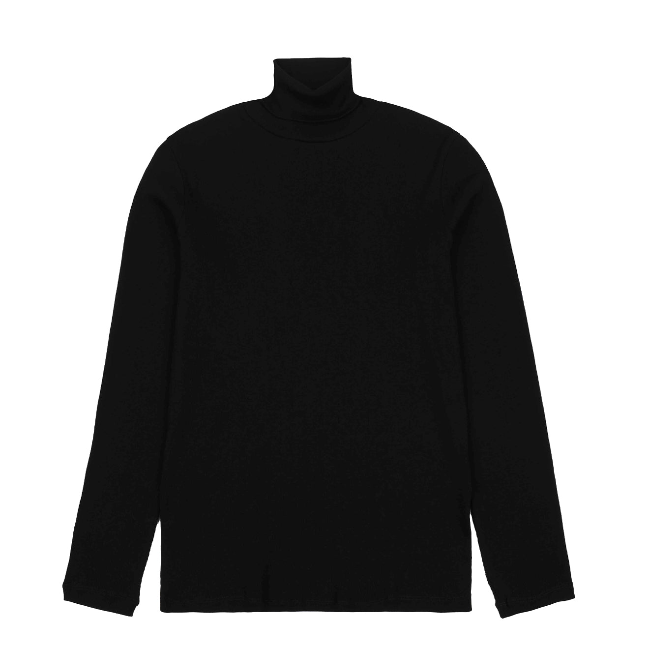 Sunspel Womens Rib L/S Roll Neck Black - pam pam 