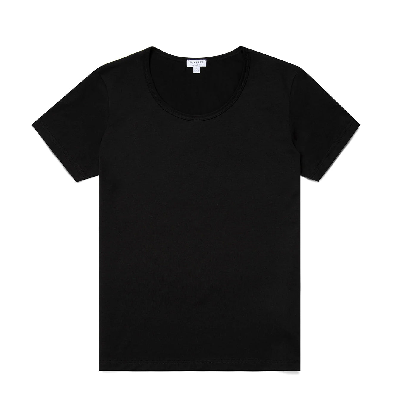 Sunspel Womens Scoop T-Shirt Black