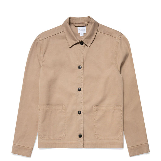 Sunspel Womens Twin Pocket Jacket Stone