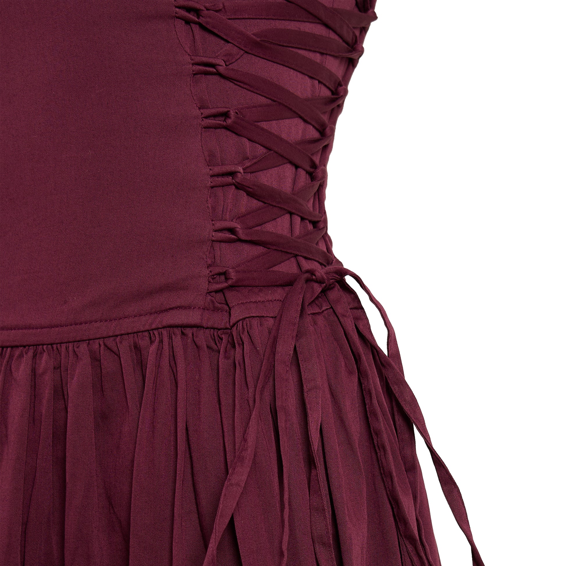 Damson Madder Angelina Cotton Satin Dress Fig - pam pam 