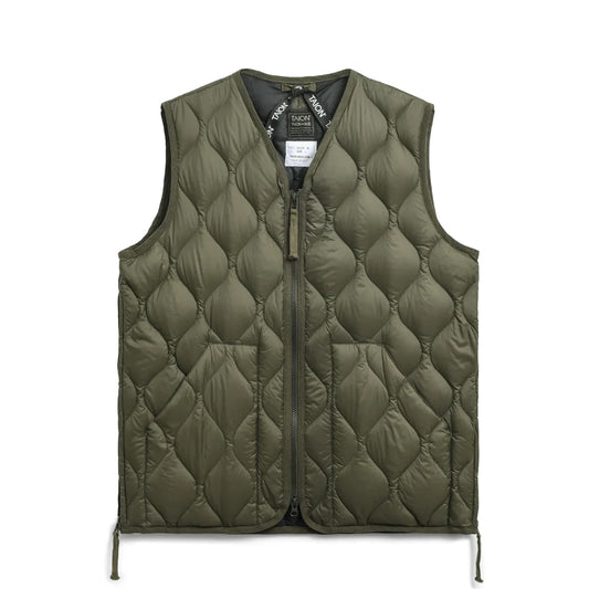 Taion Military V-Neck W-Zip Down Vest Soft Shell Olive