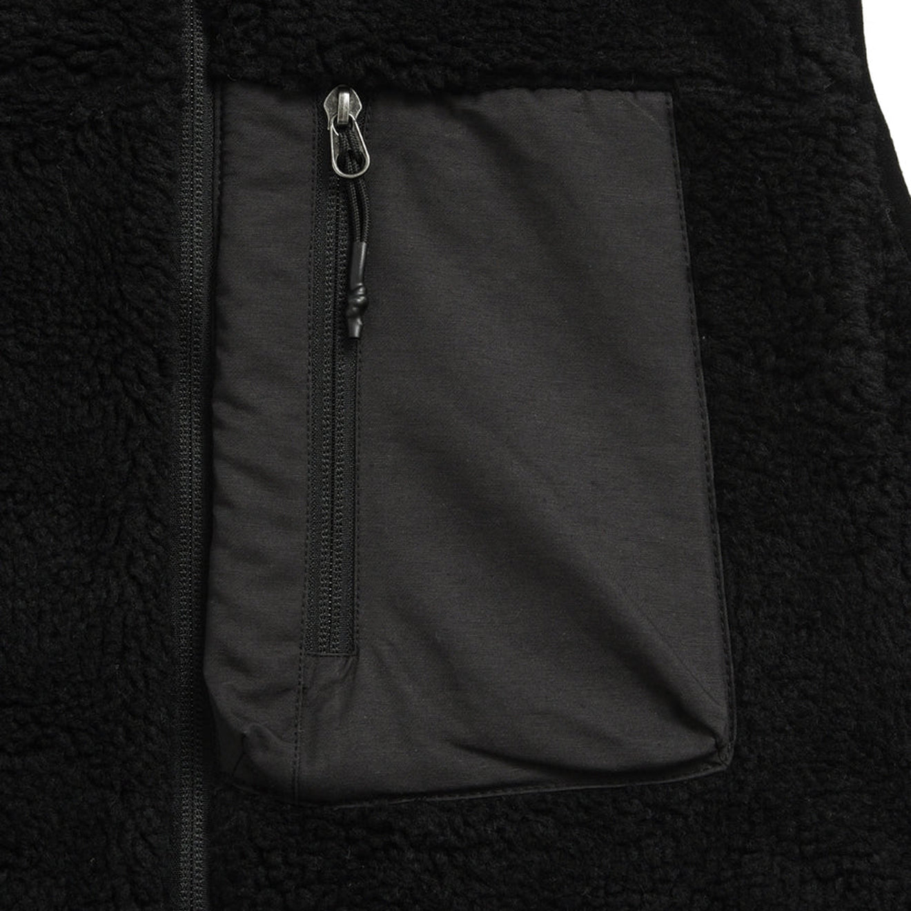 Taion Mountain W-Zip Boa Hi Neck Vest Black / Black