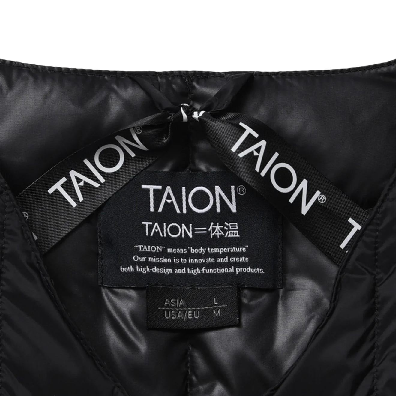 Taion Womens Crew Neck Button Down Jacket Black