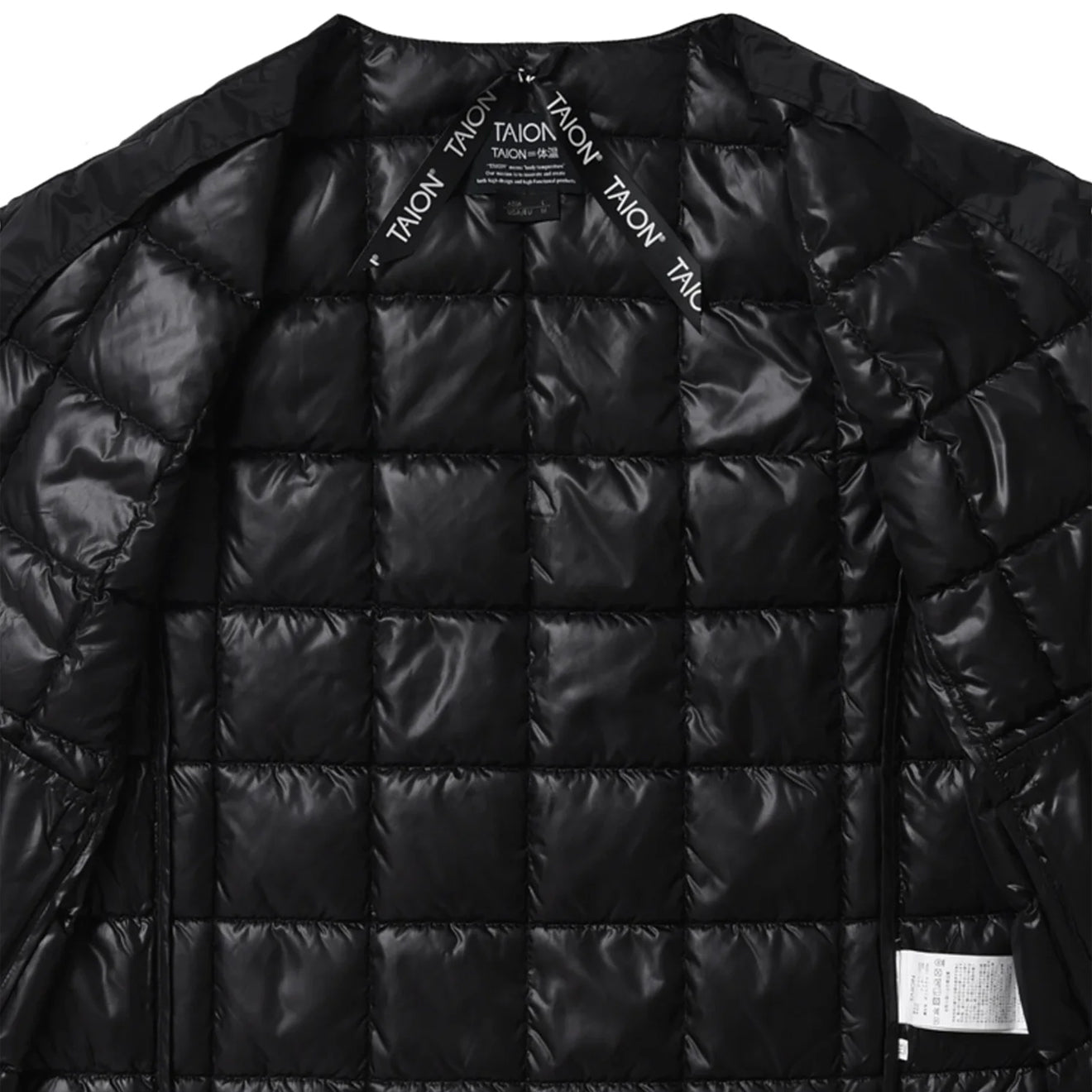 Taion Womens Crew Neck Button Down Jacket Black