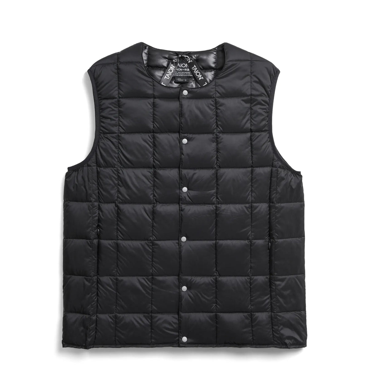 Taion Womens Crewneck Button Down Vest Black