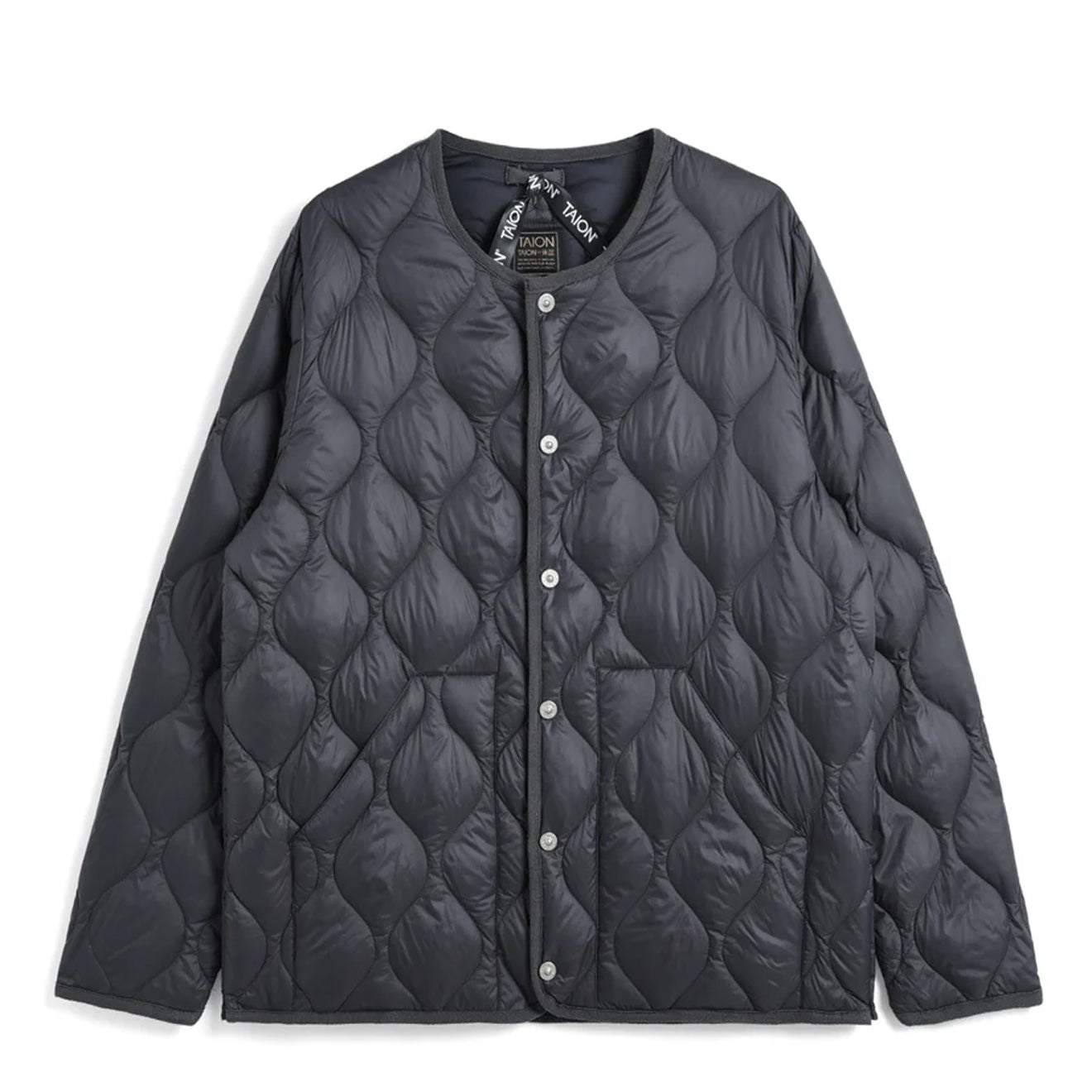 Taion Womens Military Crew Neck Down Jacket Soft Shell Dark Navy