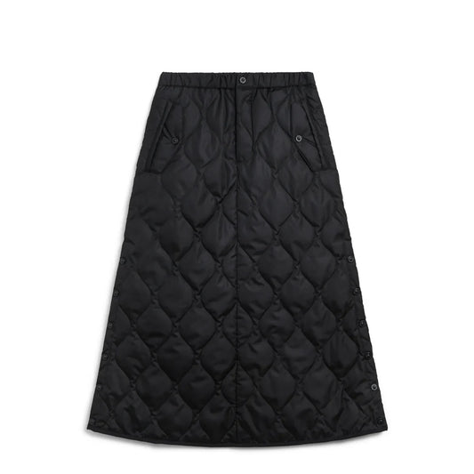 Taion Womens Military Snap Button Down Skirt Black