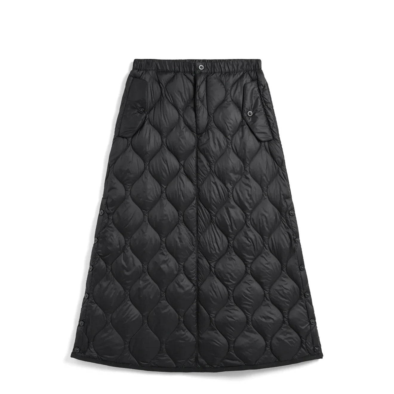 Taion Womens Military Snap Button Down Skirt Soft Shell Black