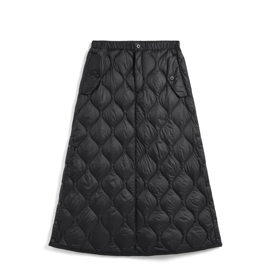 Taion Womens Military Snap Button Down Skirt Soft Shell Black