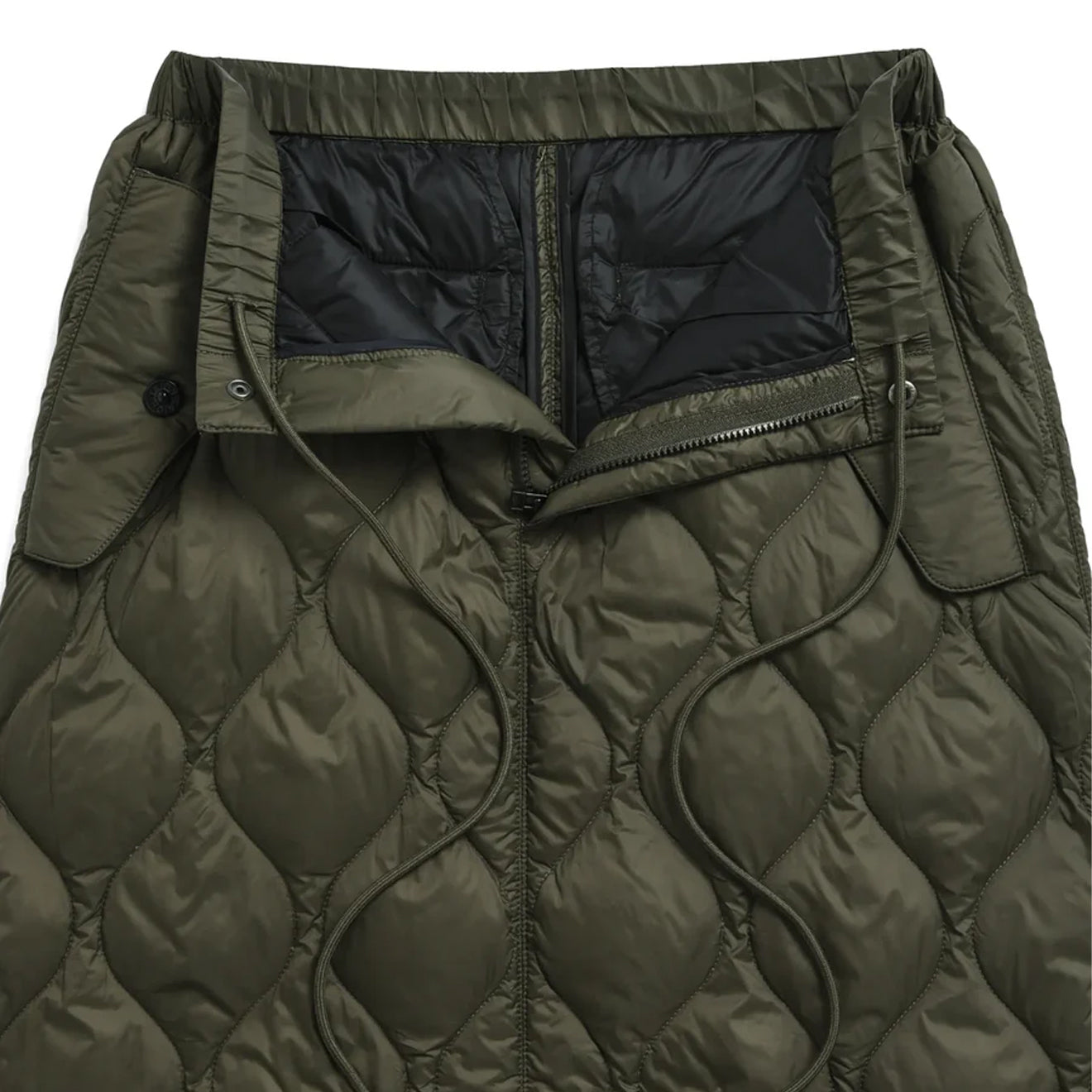 Taion Womens Military Snap Button Down Skirt Soft Shell Dark Olive