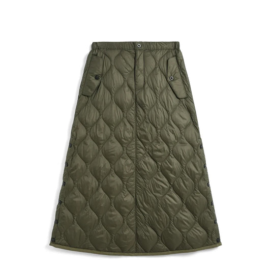 Taion Womens Military Snap Button Down Skirt Soft Shell Dark Olive