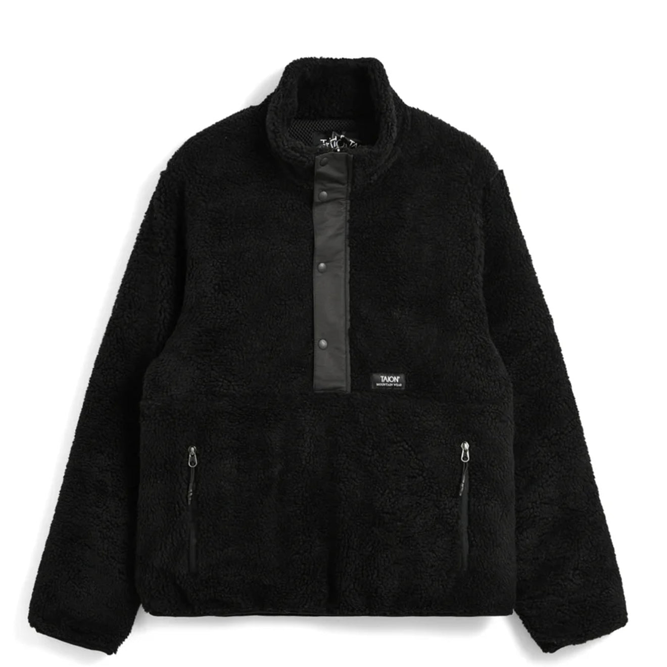 Taion Womens Pull Over Boa Hi Neck Jacket Black / Black