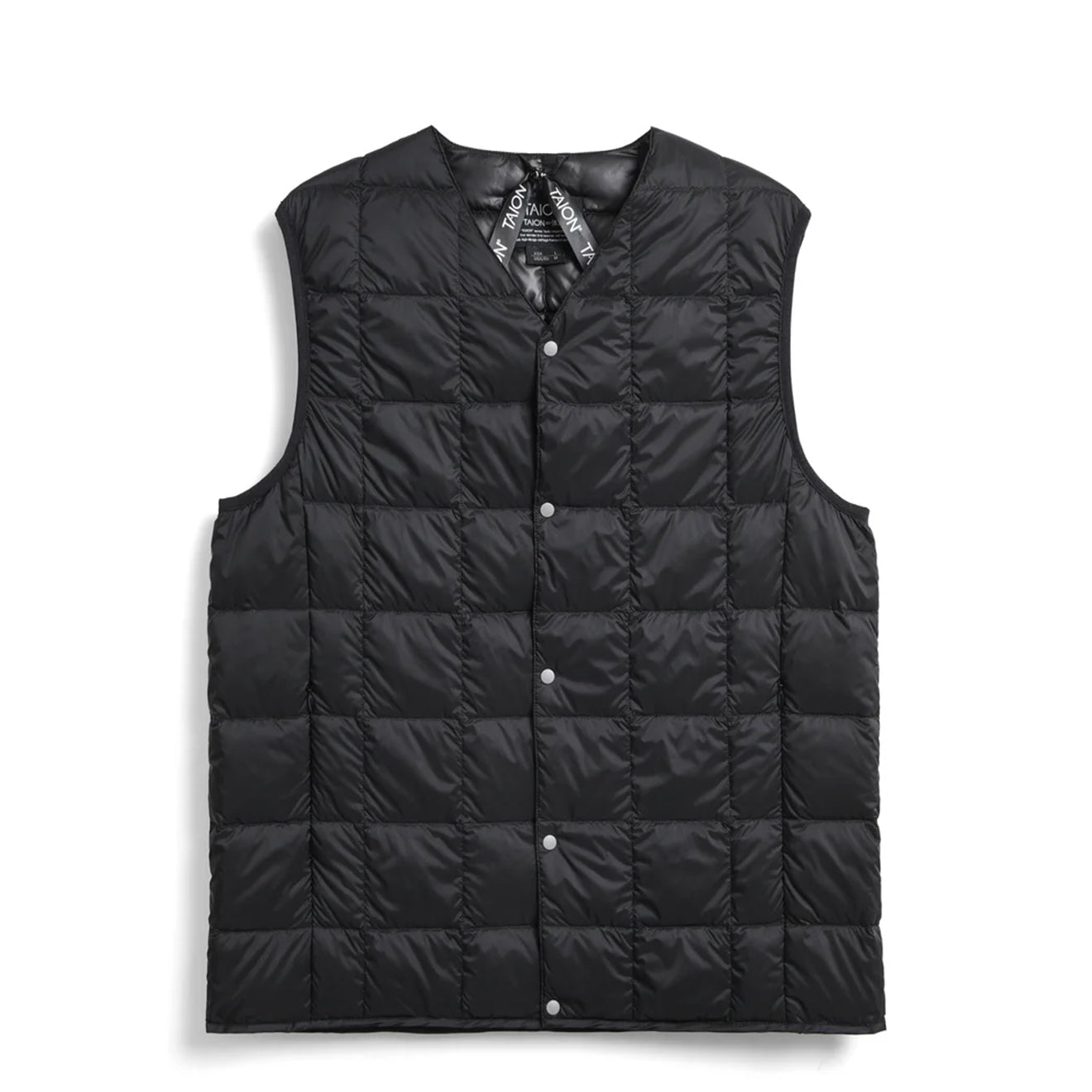 Taion Womens V-Neck Button Down Vest Black