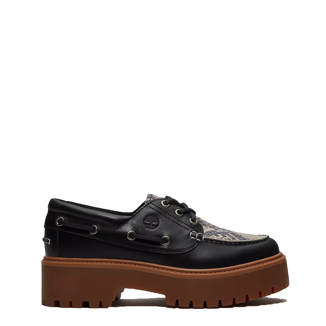 Timberland Womens Stone Street Platform Boat Shoe Black - pam pam 