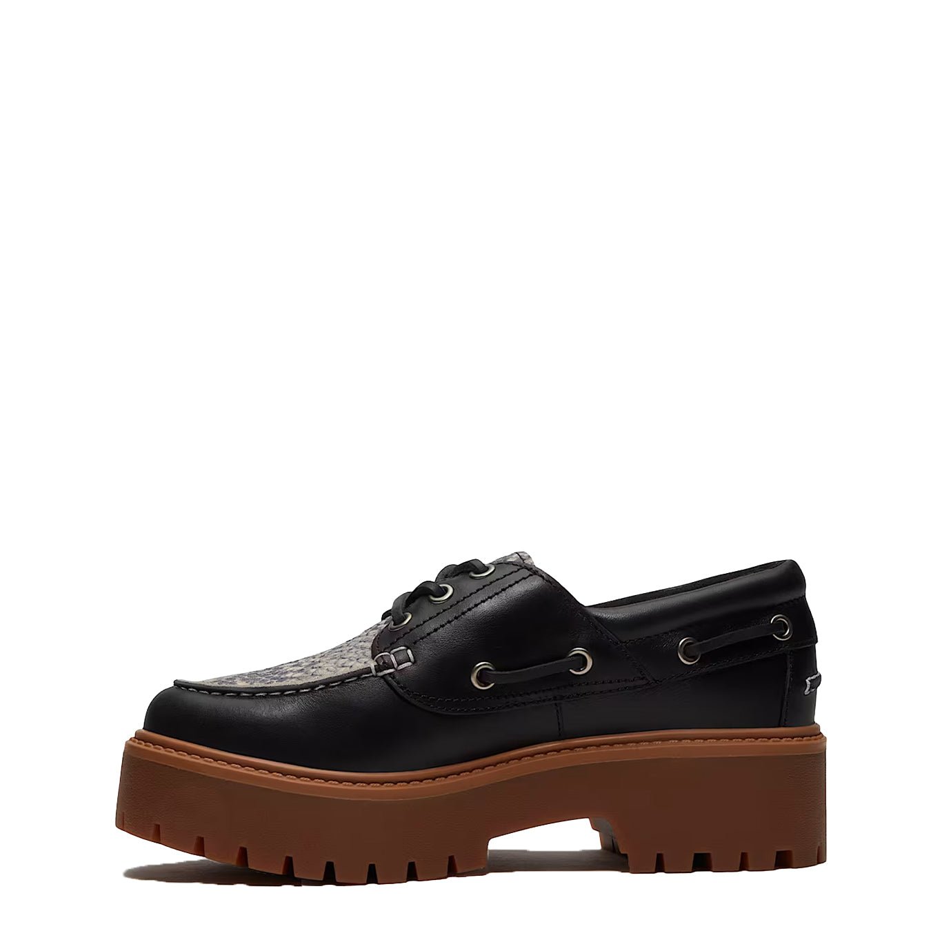 Timberland Womens Stone Street Platform Boat Shoe Black - pam pam 