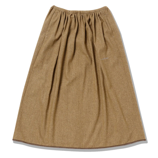 And Wander Womens Rewool Tweed Skirt Beige