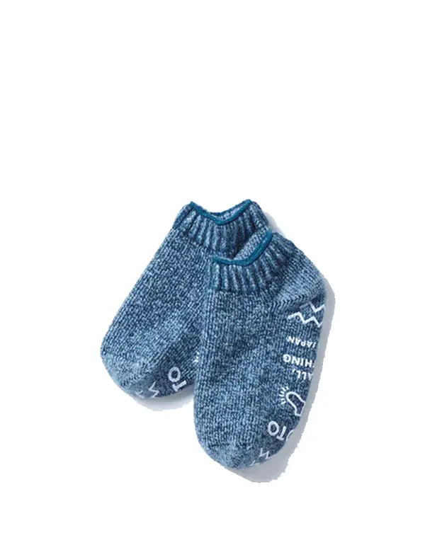 Rototo Pile Sock Slipper Indigo / Light Blue