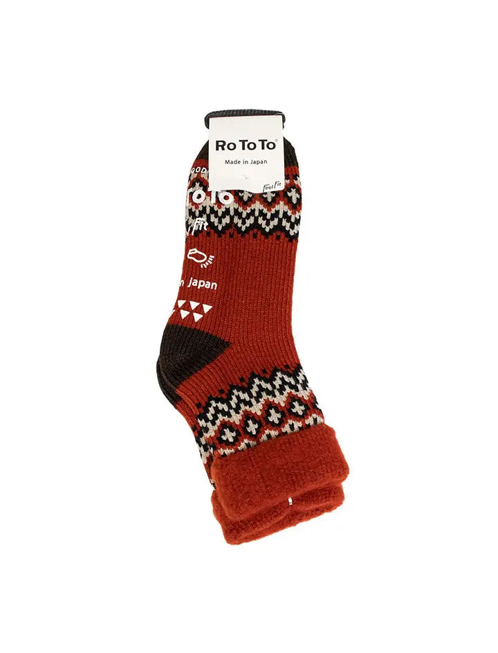 RoToTo Comfy Room Socks Nordic Red