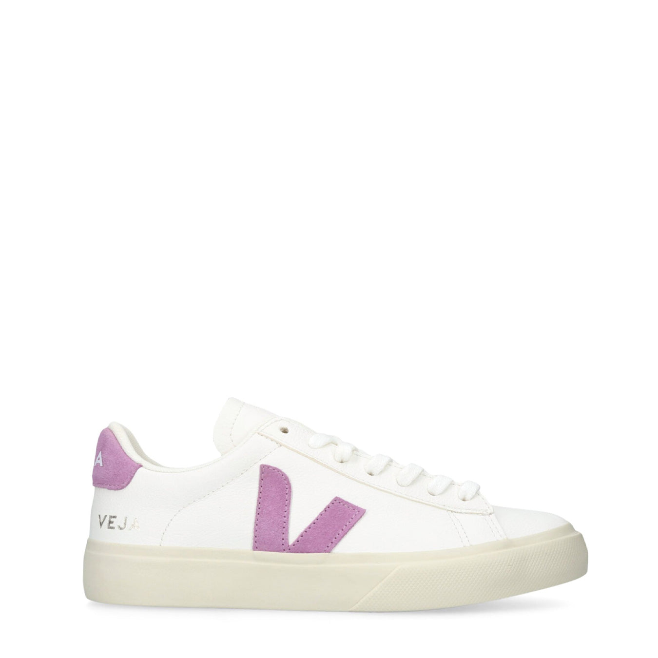 Veja Womens Campo Chromefree Leather Trainer Extra-White Mulberry