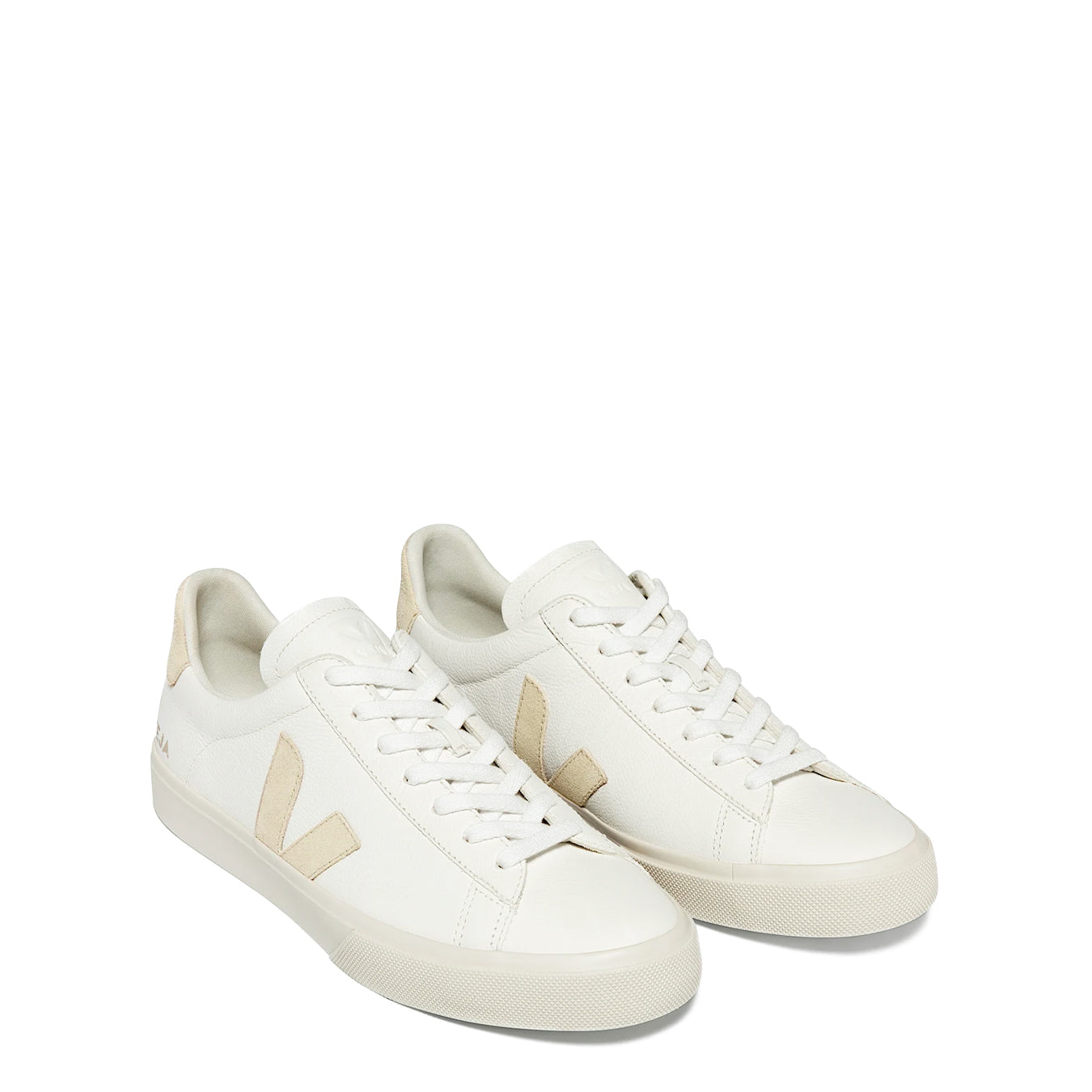 Veja Womens Campo Chromefree Leather Trainer Extra-White Almond - pam pam 
