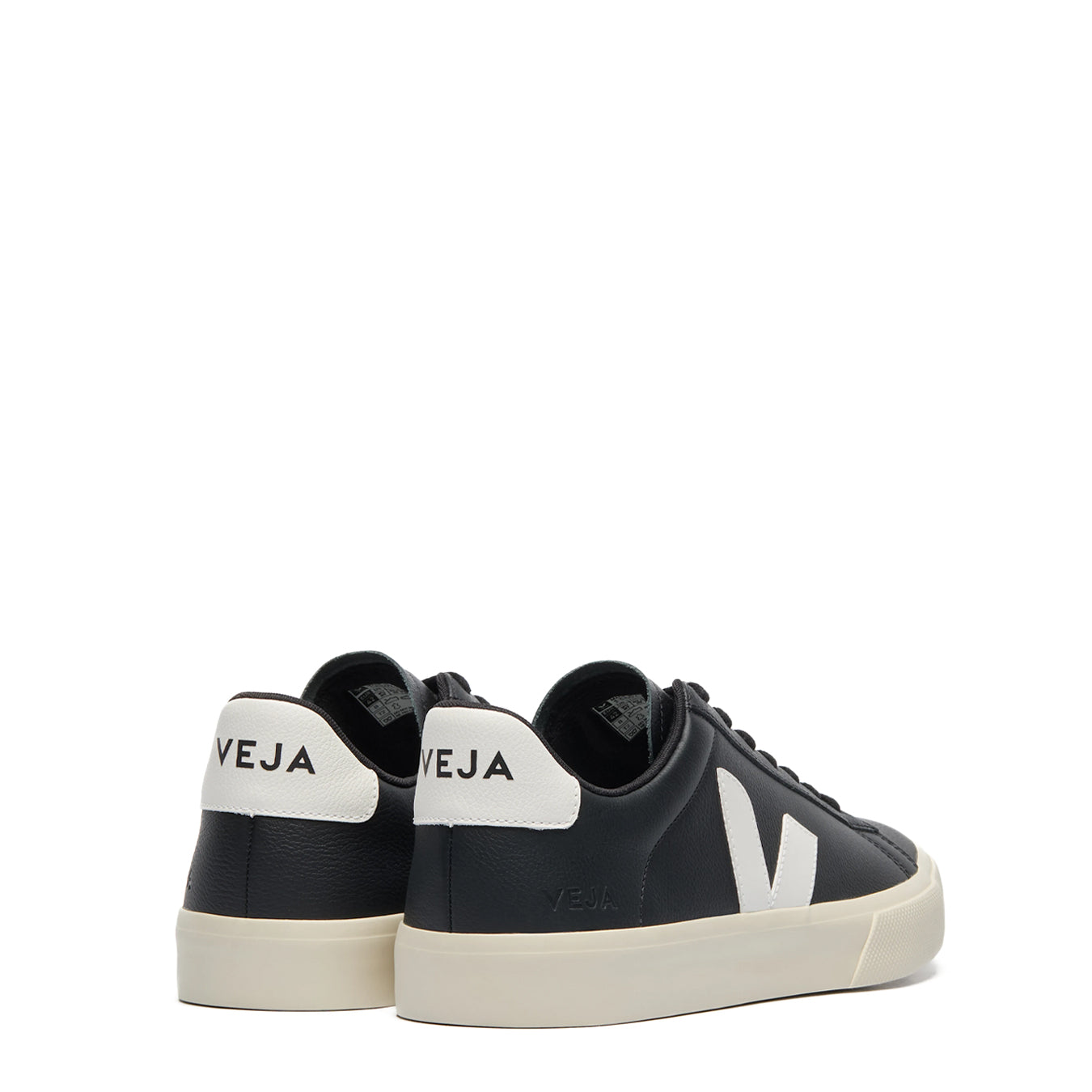 Veja Womens Campo Leather Trainer Black White - pam pam 