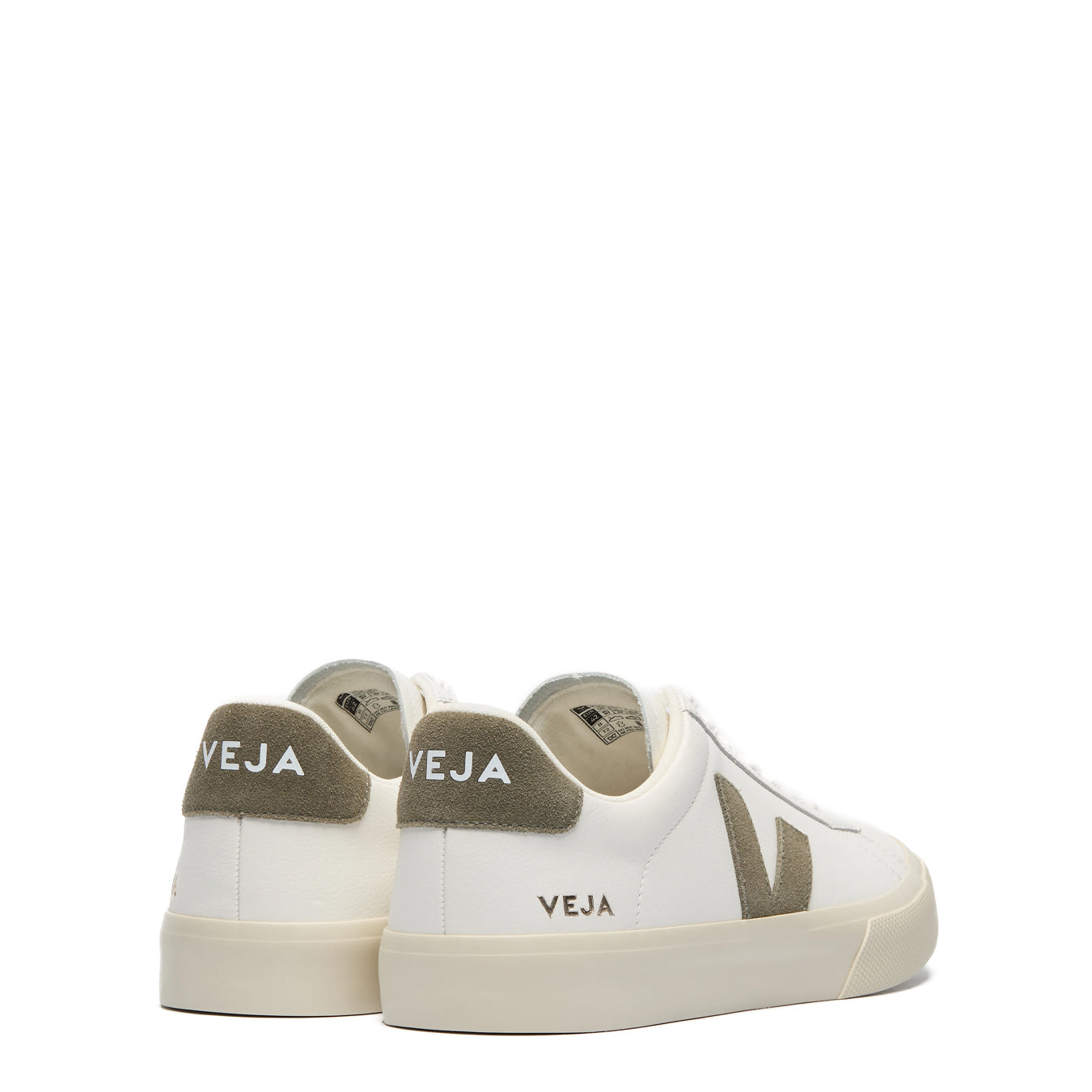 Veja Womens Campo Leather Trainer Extra-White Kaki - pam pam 
