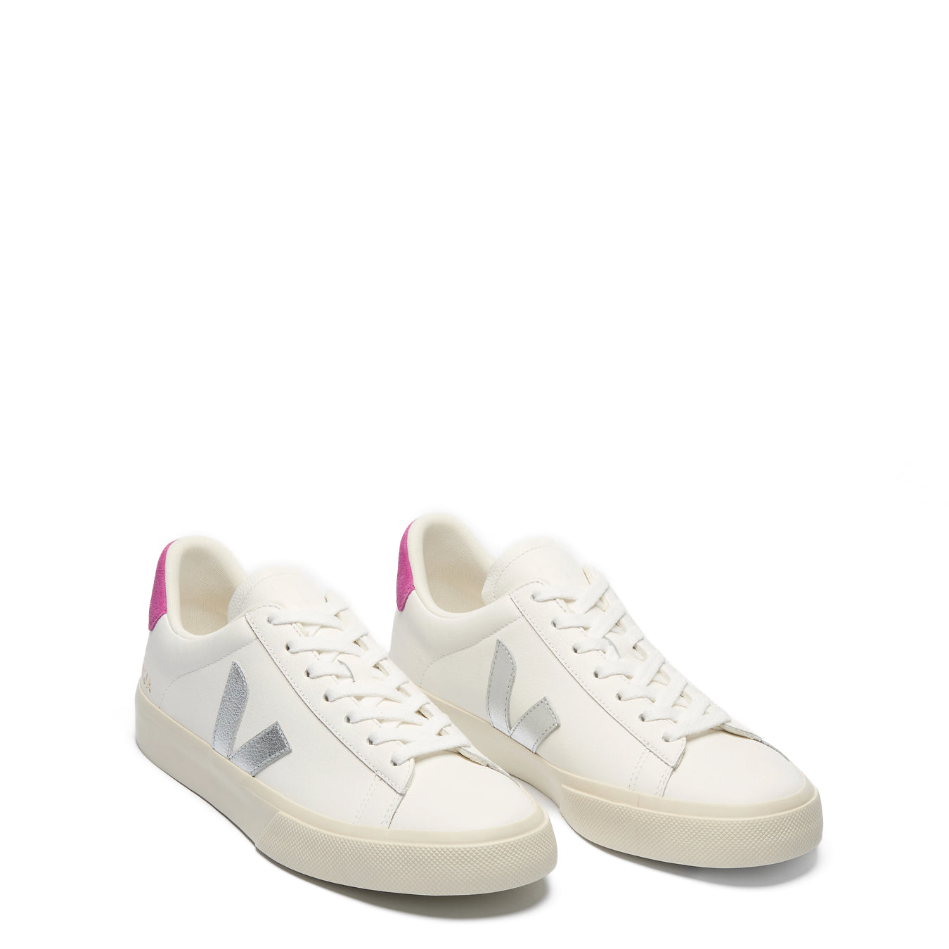 Veja Womens Campo Leather White Silver Ultraviolet - pam pam 