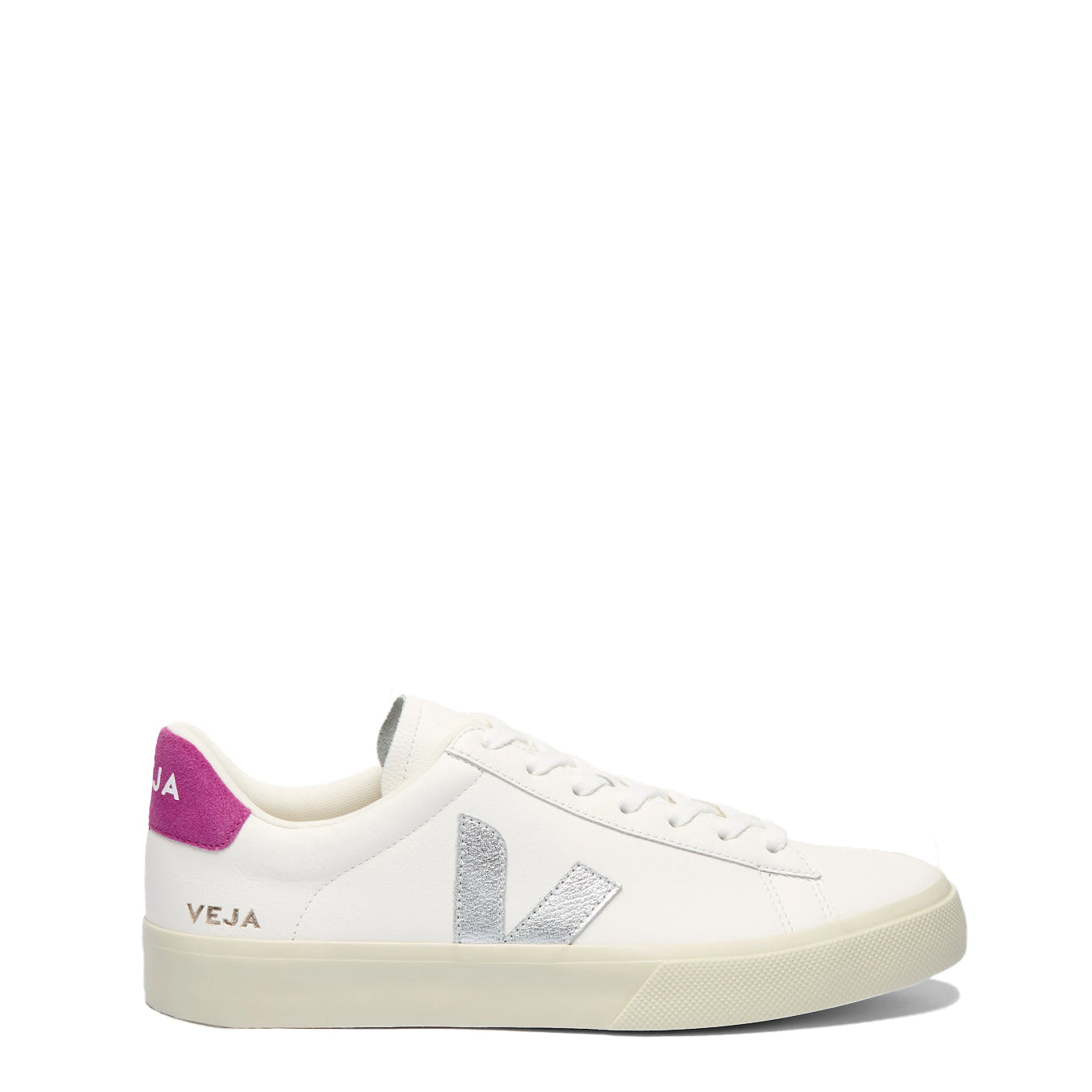 Veja Womens Campo Leather White Silver Ultraviolet - pam pam 