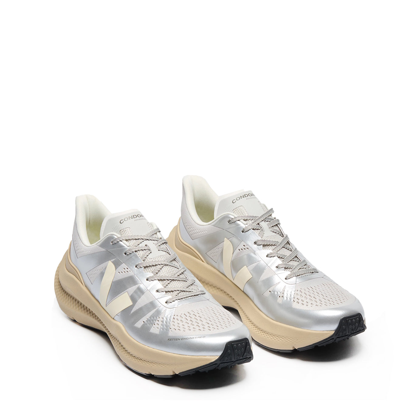 Veja Womens Condor 3 Advanced Engineered-Mesh Silver Cashew Almond - pam pam 