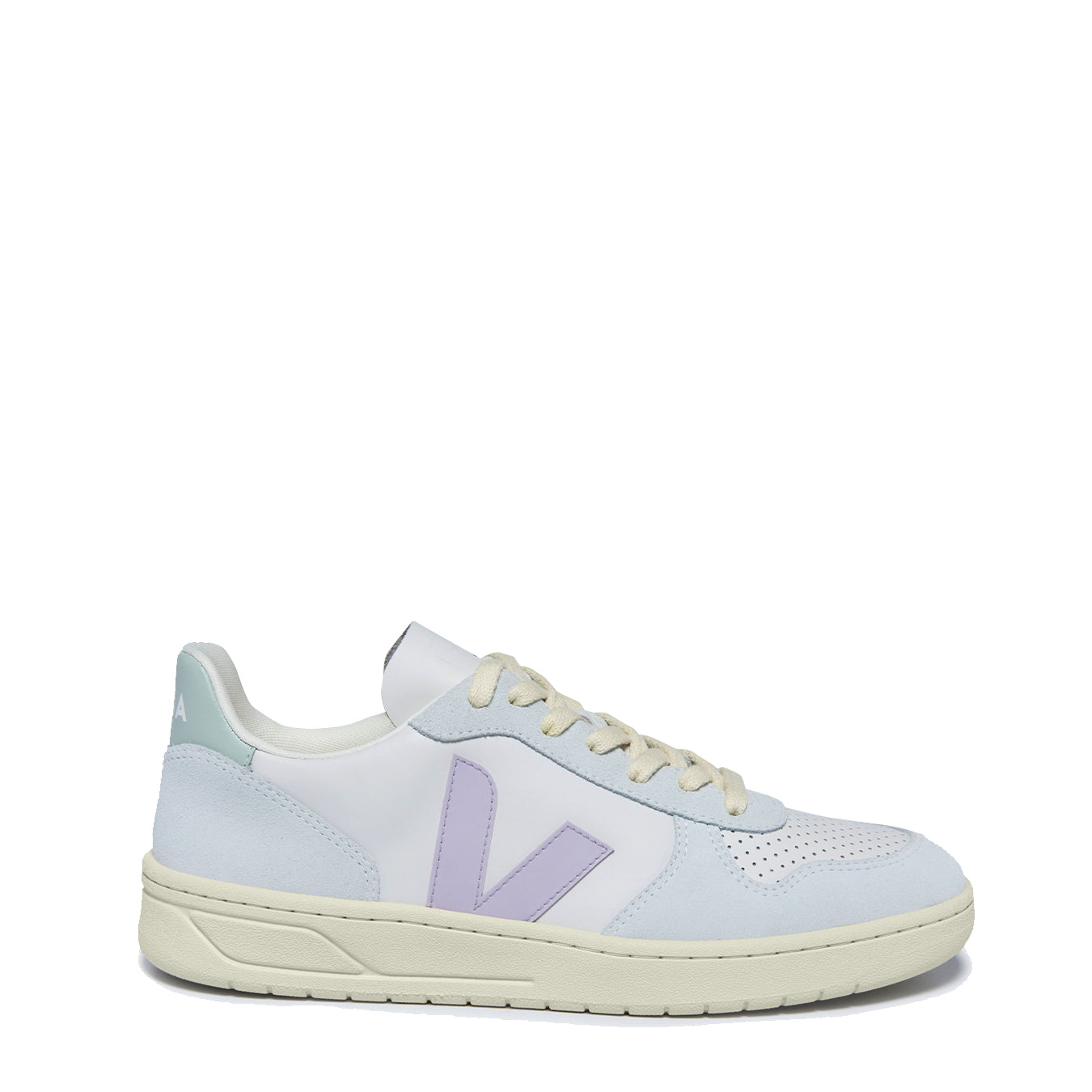 Veja Womens V-10 Leather Gravel Parme Menthol