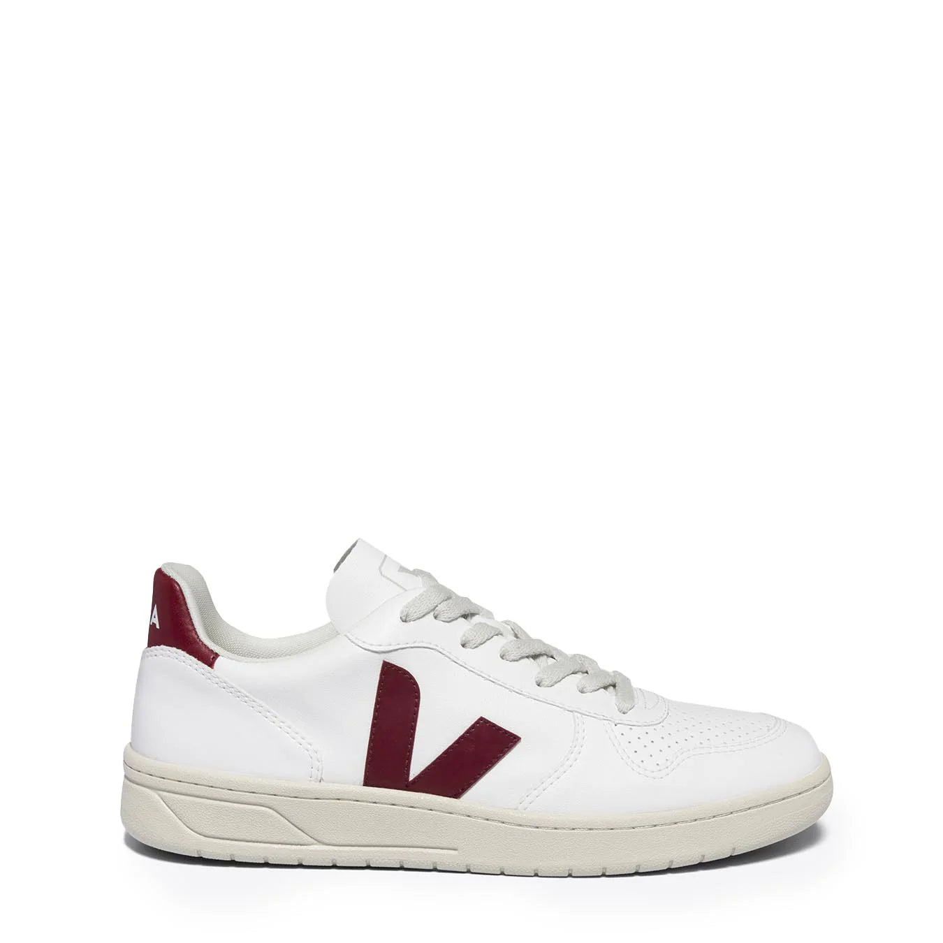 Veja Womens V-10 White Marsala