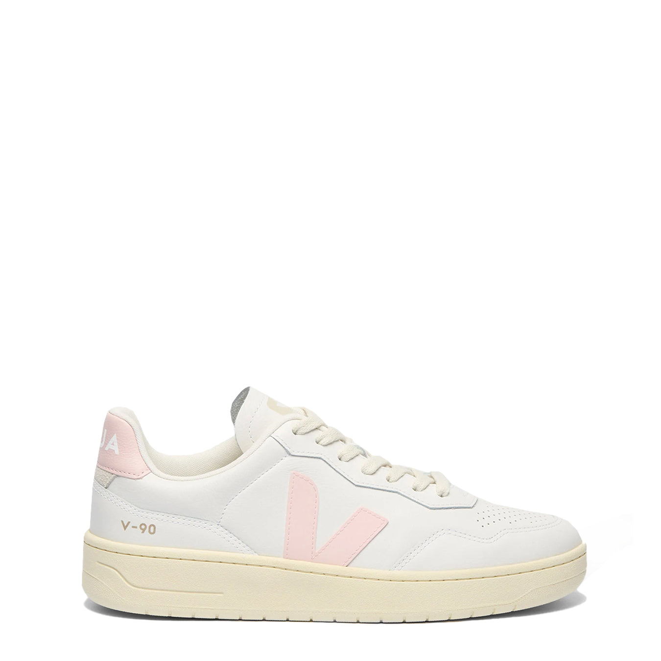 Veja Womens V-90 Leather White Petale - pam pam 