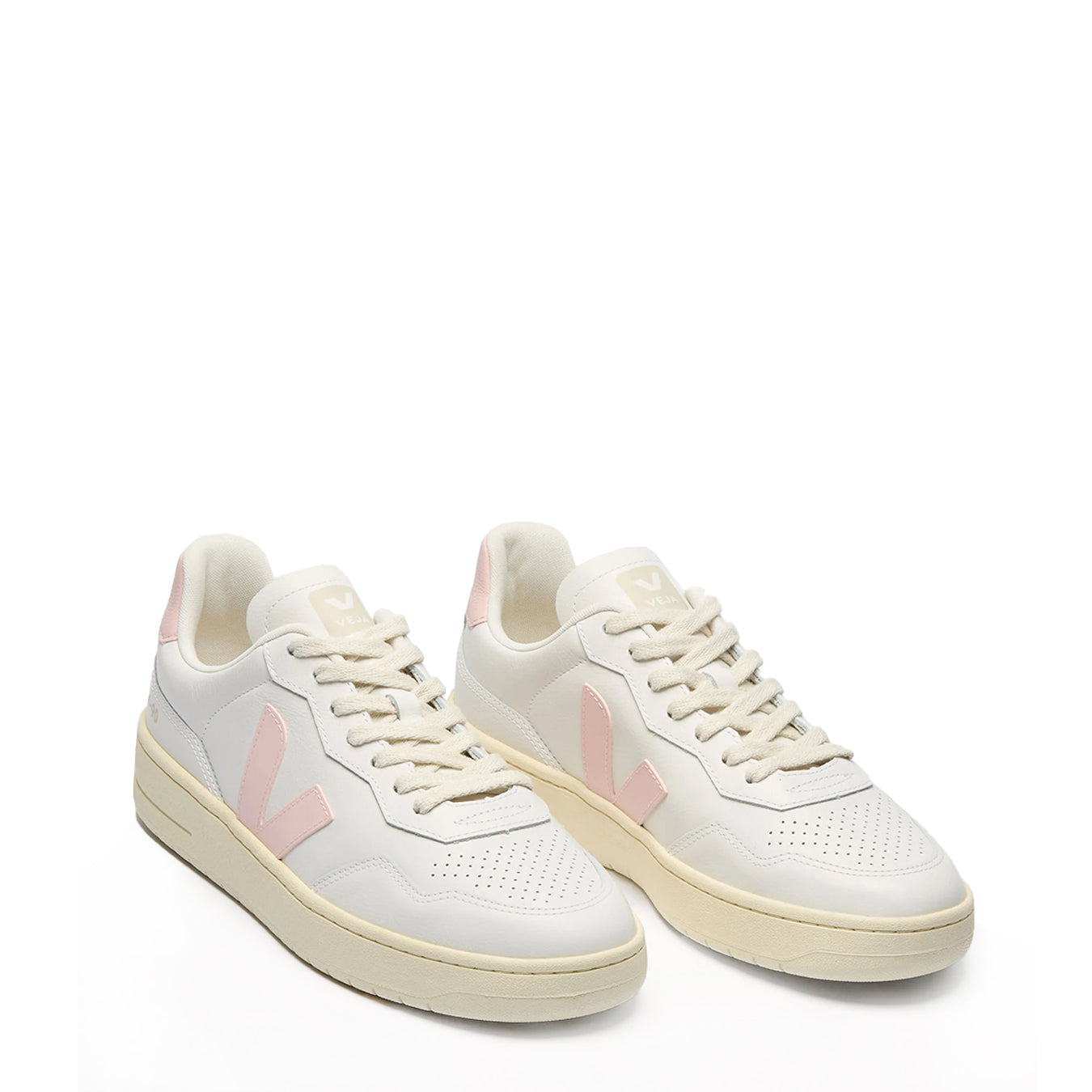 Veja Womens V-90 Leather White Petale - pam pam 