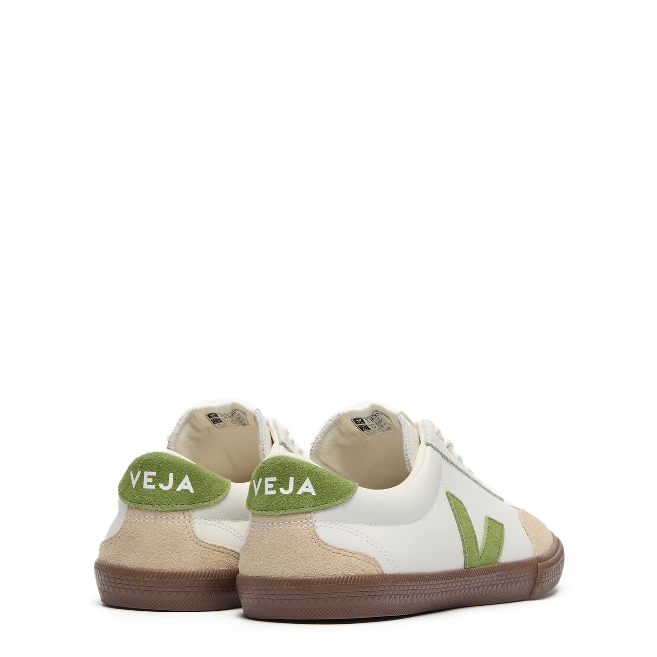 Veja Womens Volley Leather White Kiwi Bark - pam pam 