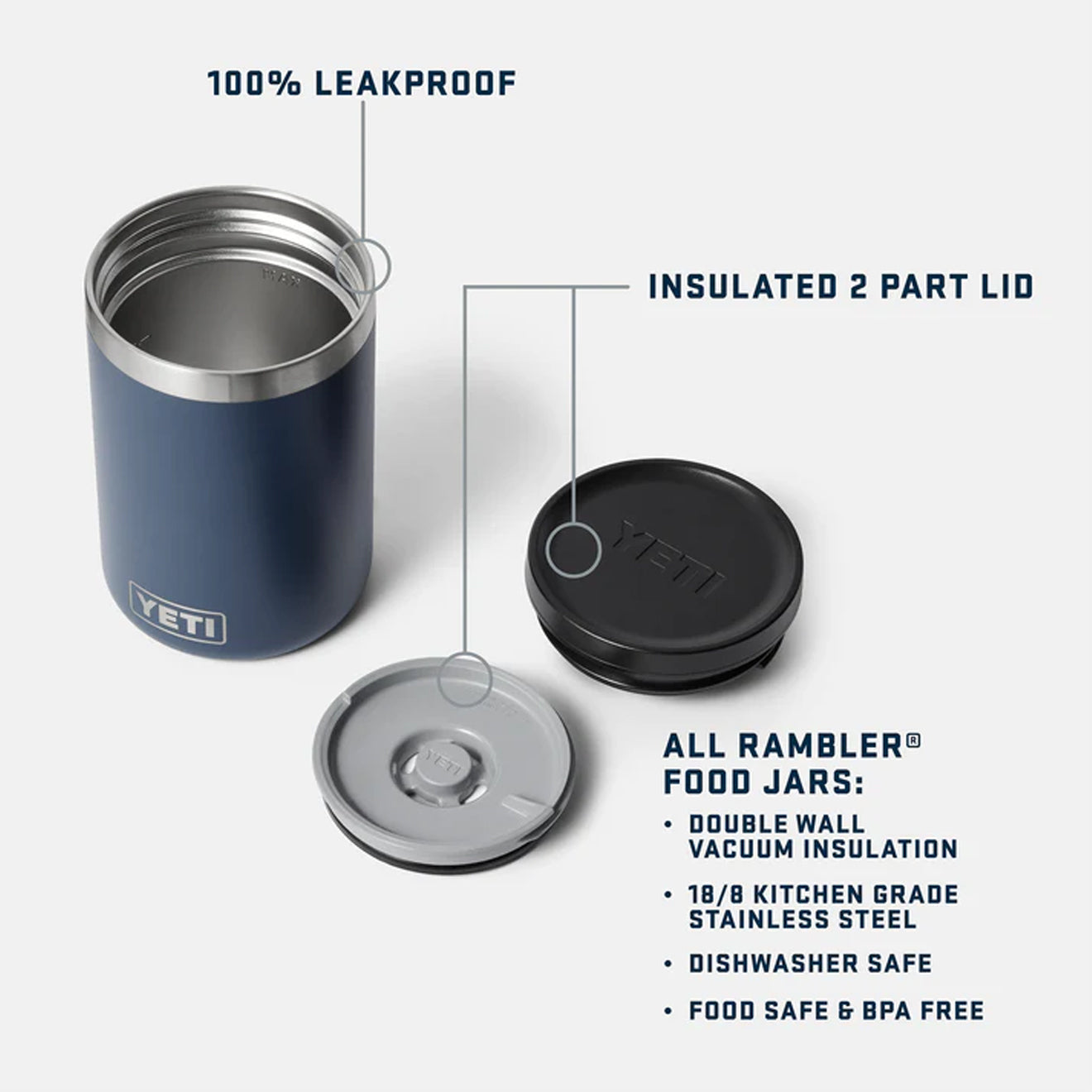 YETI 16oz Rambler Insulated Food Jar Black - pam pam 