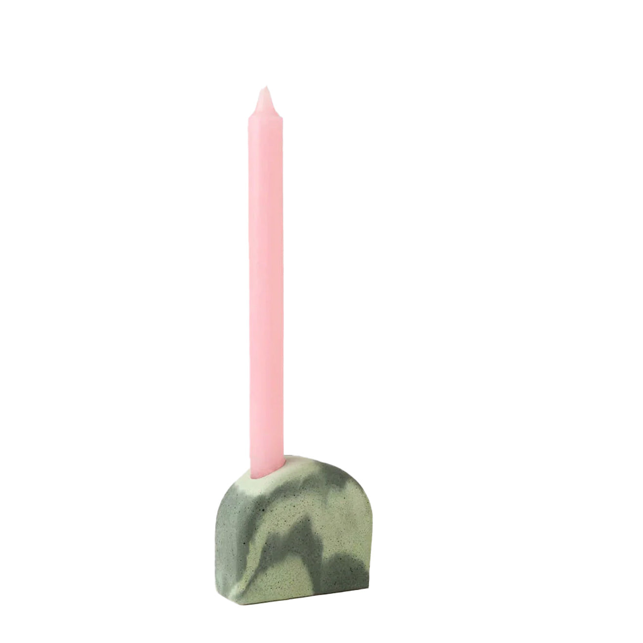 Smith And Goat Arch Concrete Candle Holder Khaki / Mint