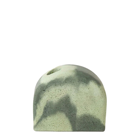 Smith And Goat Arch Concrete Candle Holder Khaki / Mint